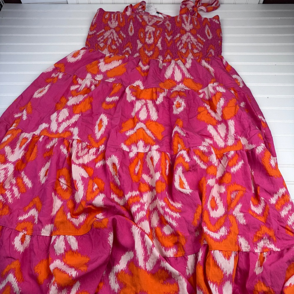 NEW Michelle Mcdowell Women's XXL Summer Sunday Orange Pink Salem Dress